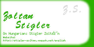 zoltan stigler business card